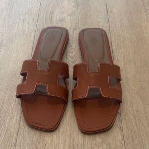 Oran brown leather sandals